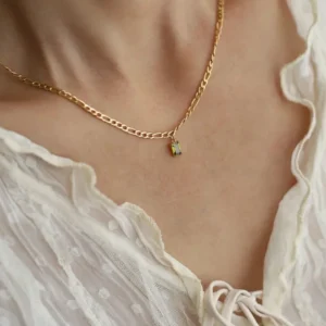 Small Stone Pendant Necklace - Image 6