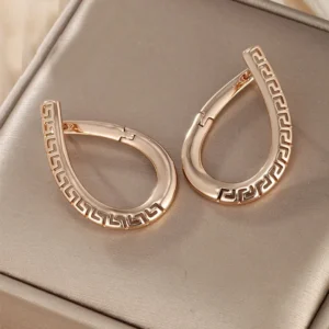 Water Droplets Plating Hollow Earrings - Image 1